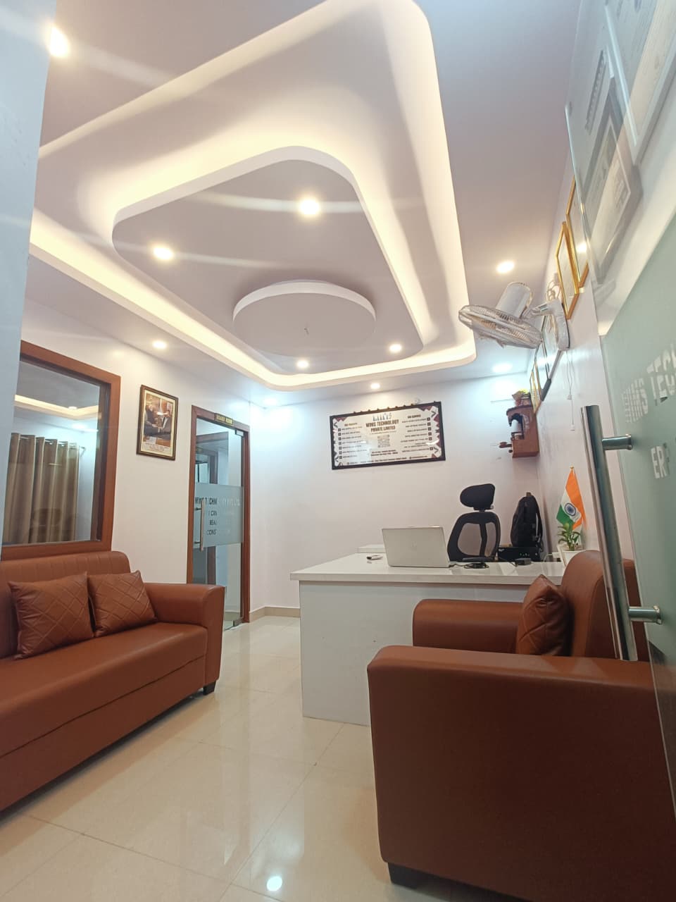 Reception and Lounge Area at WIMS Coworking Patna